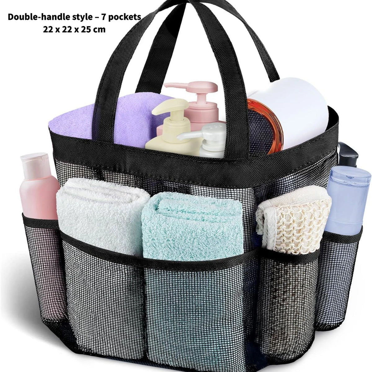 Mesh Shower Caddy Bag Drawstring Bathroom Organizer College