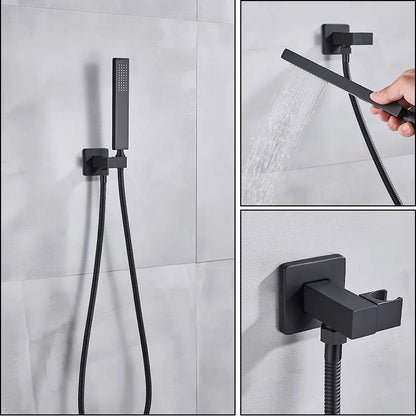 Black Ceiling Canopy Bathroom Shower Faucet Cold Mixer