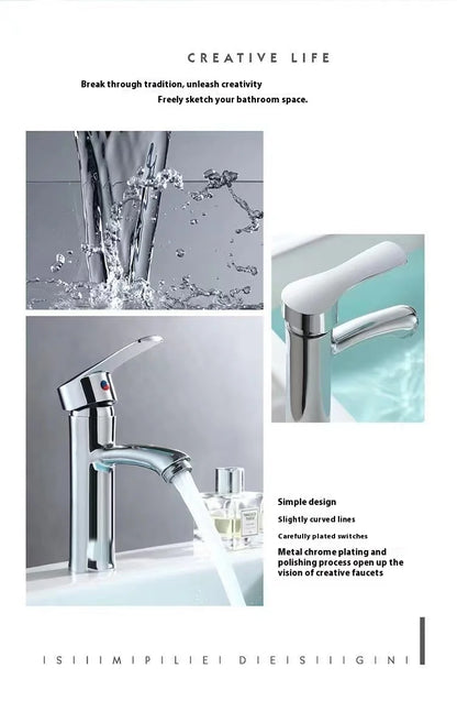 Bathroom Sink Faucet Cold Function Accessory Setsilver Basin