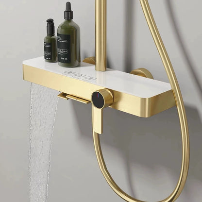 Brushed Gold Cold Bathroom Shower 12 Inch Rain