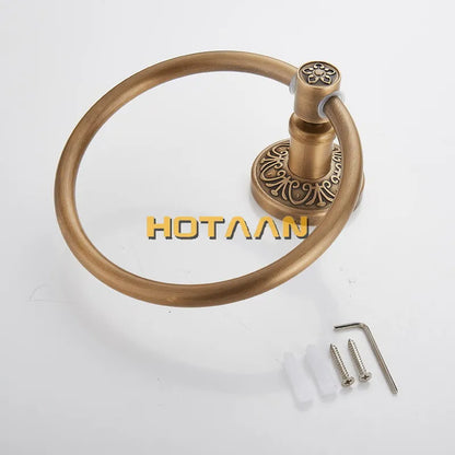 Solid Aluminium Wall-Mounted Round Antique Brass Color Towel