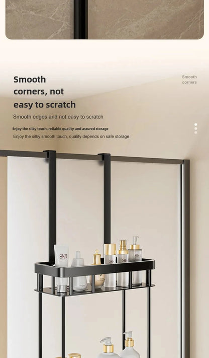 1pc 2-Tier Hanging Shower Caddy Over Door Bathroom