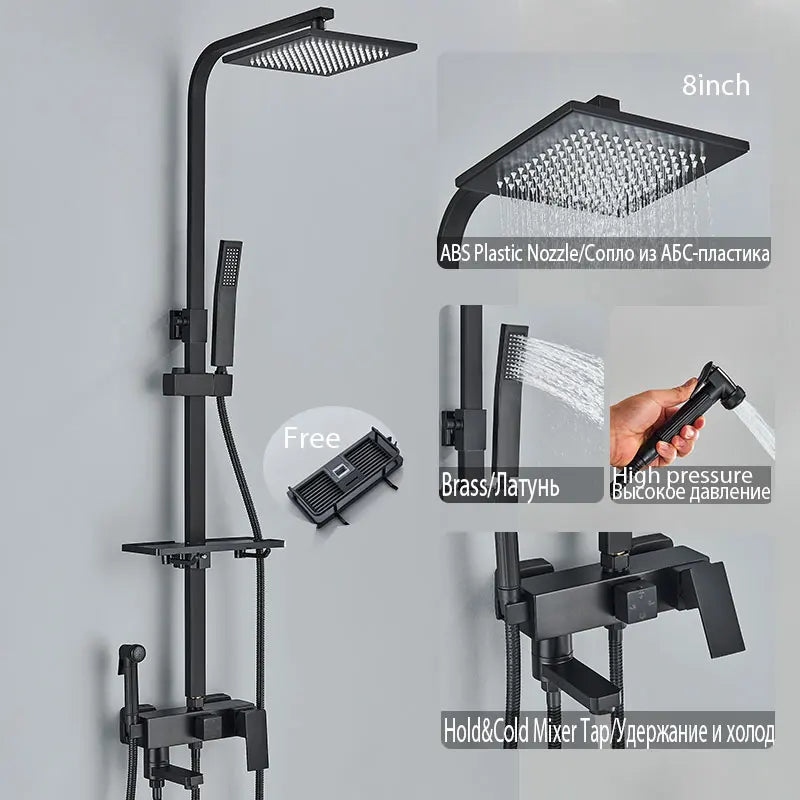 Black Shower Faucet Ways Showers Faucet Systems Adjustable