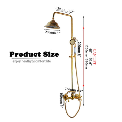 Kemaidi Luxury Golden 2-Function Bathroom Shower Exquisite High