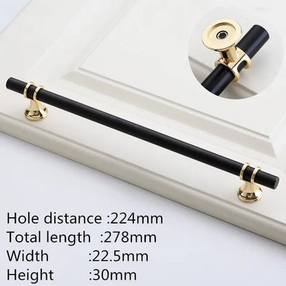Kk&Fing Cabinet Wardrobe Door Golden Handles Lengthen Light