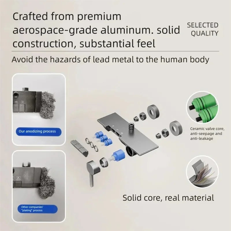 Bathroom Cold Water Boosting Shower Rainfall Pressure Piano