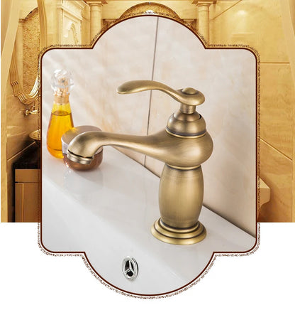 Luxury Europe Style Antique Gold Bathroom Basin Faucet