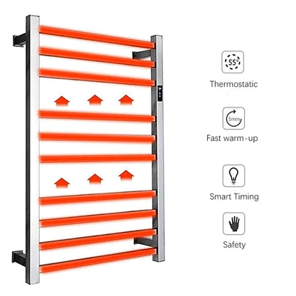 Oxg Towel Warmer Built-In Timer Wall Mounted Electric