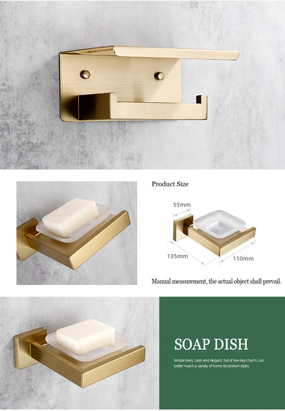 Matte Gold Towel Rack 304 Stainless Steel Towel