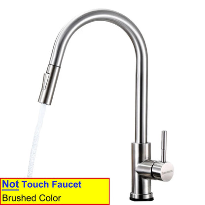 White Touch-On Sink Faucets Pull Down Sprayer Improvement