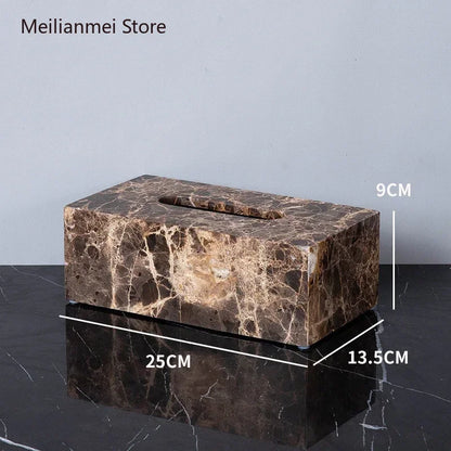 Dark Natural Marble Bathroom Brown Luxury Toothbrush Holder