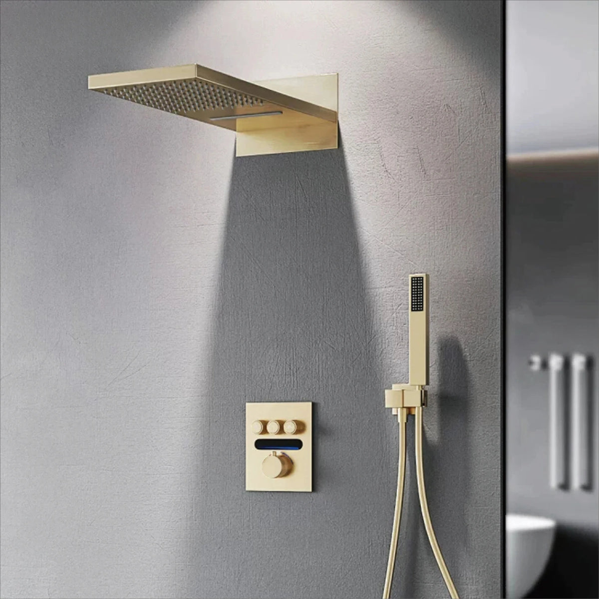 Luxury Brass Brushed Gold Led Digital Display Constant