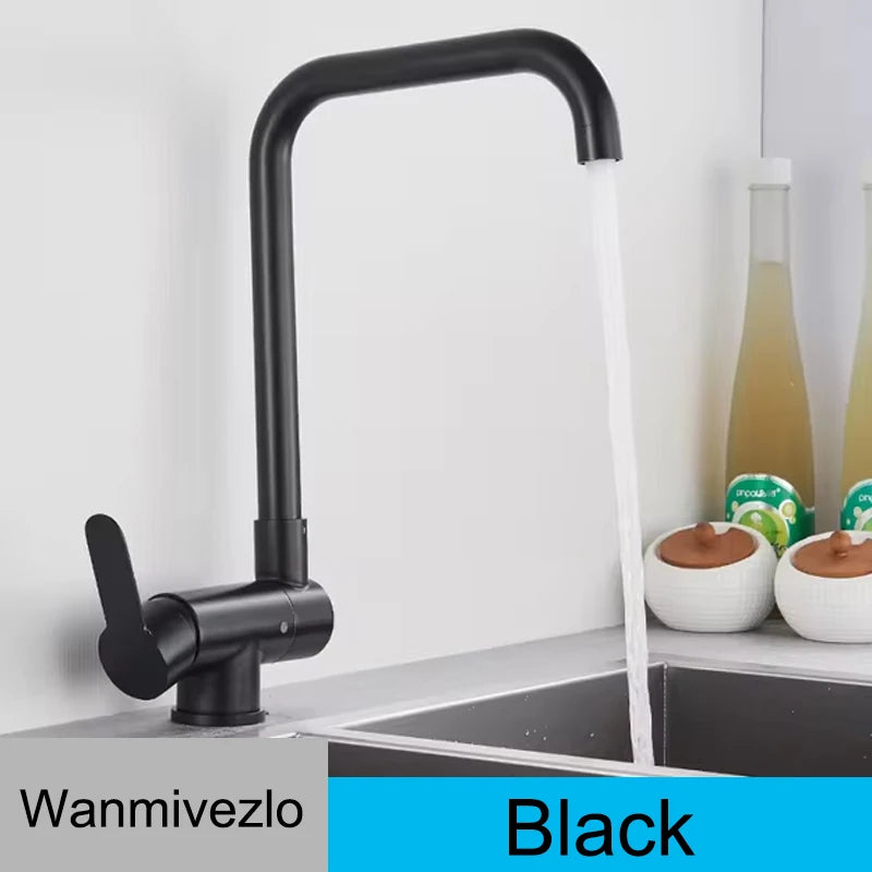 Brushed Gold Sink Faucet 360 Rotation Folding Faucet