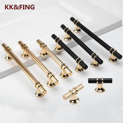 Kk&Fing Cabinet Wardrobe Door Golden Handles Lengthen Light
