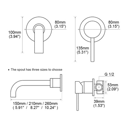 Bagnolux Ronda Stainless Steel Solid Brass Trim Taps