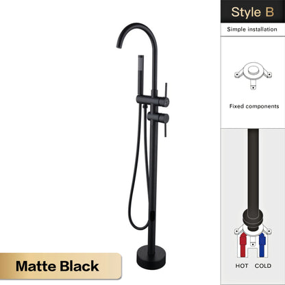 Aitana Luxury Black Brass Bathroom Faucet Floor Standing