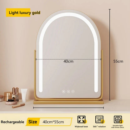 Large Arch-Shaped Makeup Mirror Led Light Desktop Vanity