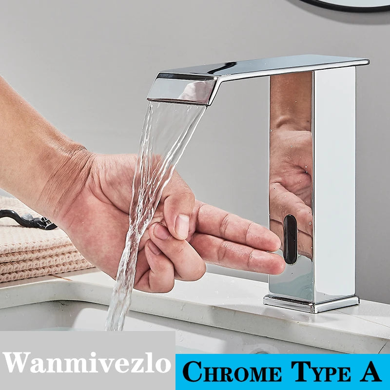 Smart Sensor Bathroom Basin Faucet Intelligent Black Automatic