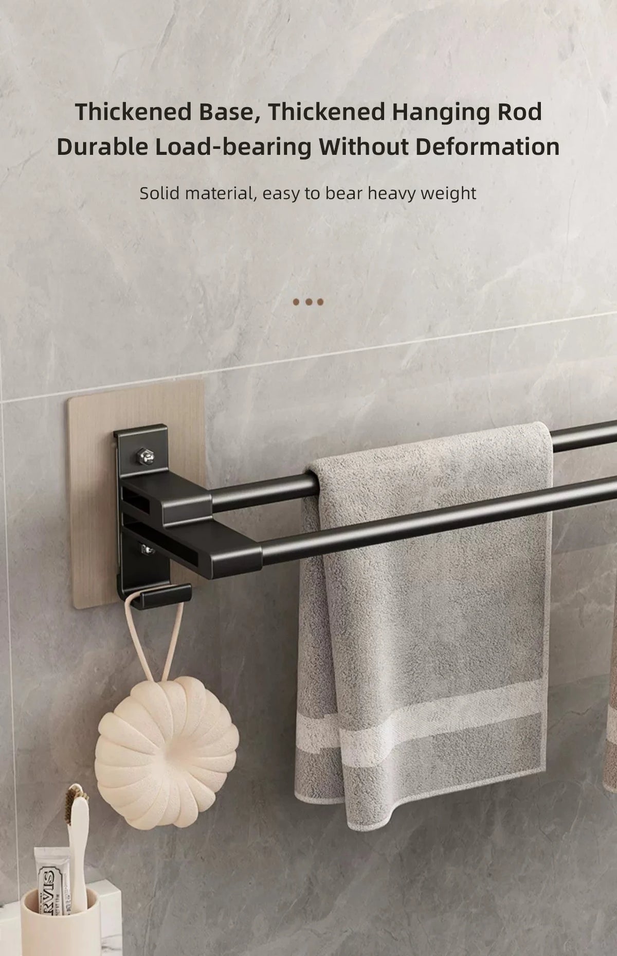 Bathroom Towel Rack Without Drilling Space Aluminum Shower