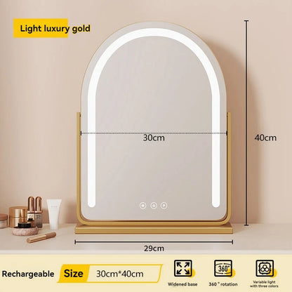 Large Arch-Shaped Makeup Mirror Led Light Desktop Vanity