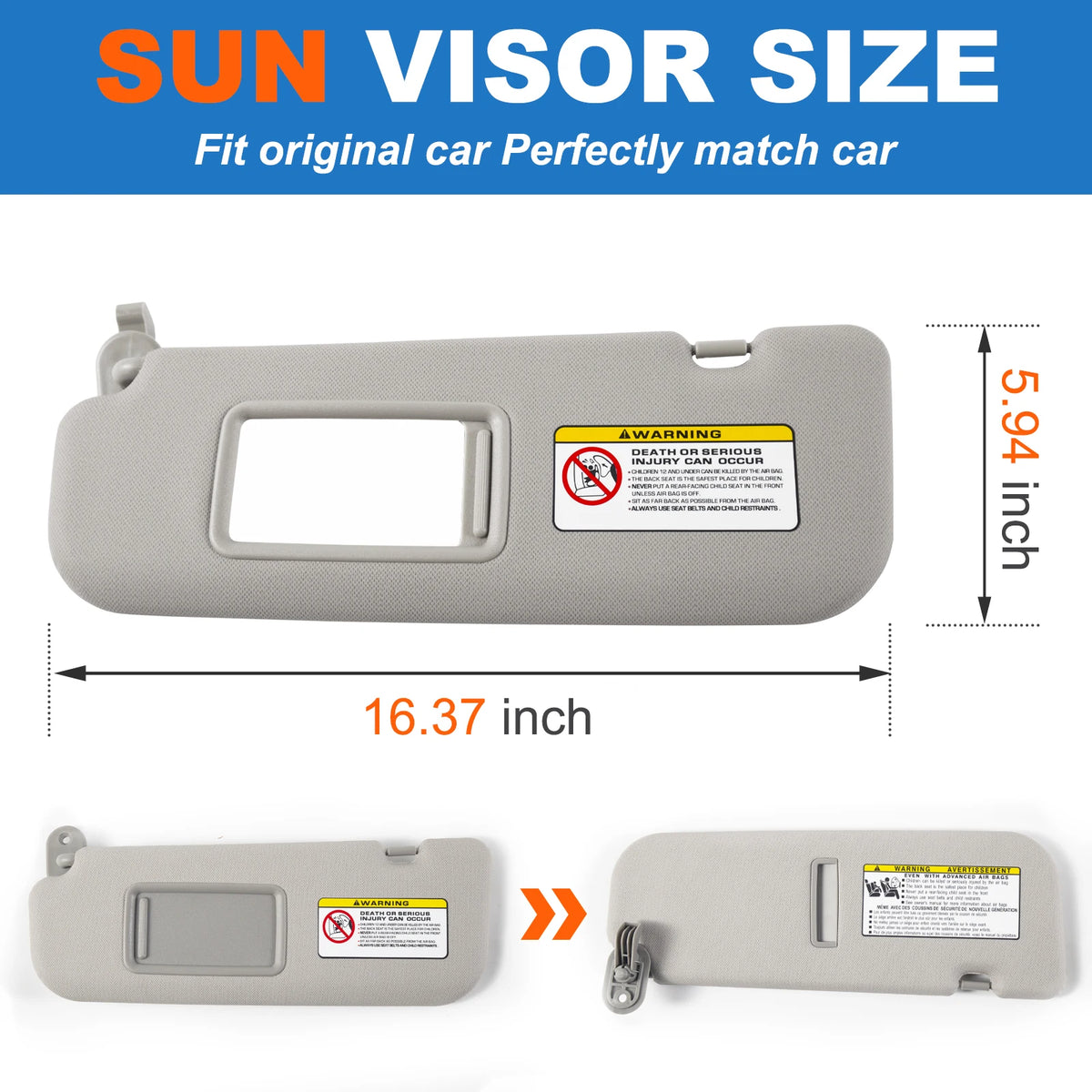 Car Sun Visor Fit Hyundai Elantra 2011-2015 Vanity