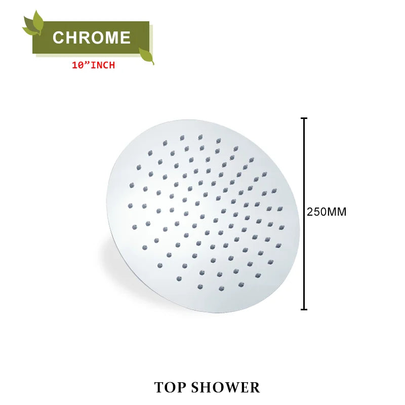 Round Stainless Steel Slim 8/10/12 Inch Large Rain