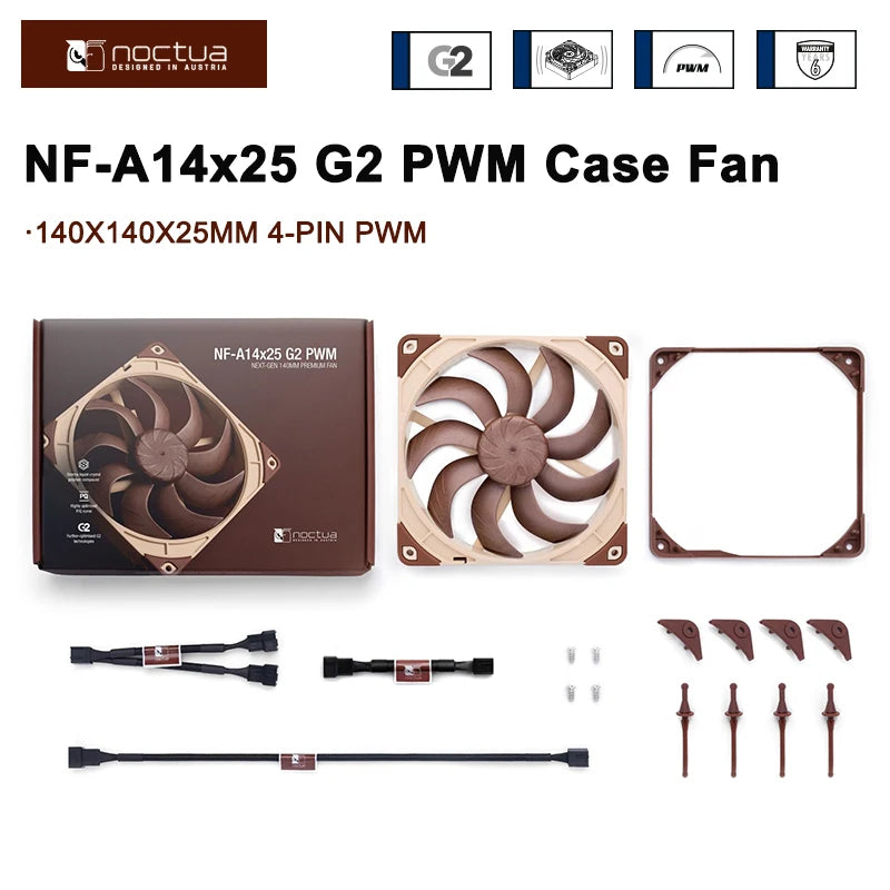 Noctua Nf-A14x25 G2 Pwm Case Fan 140mm Heat