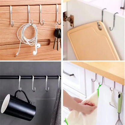 Stainless Steel Hook Double S-Shape Hook Punching Bathroom