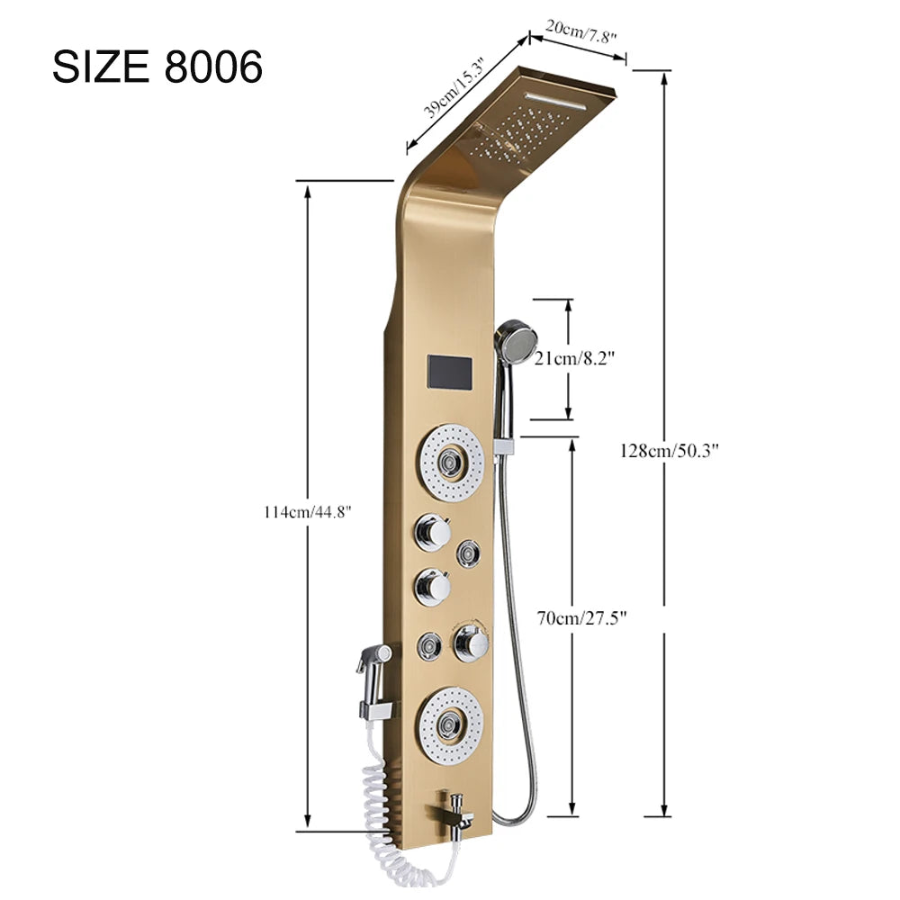 Led Shower Panel Six Functions Waterfall Shower Panel