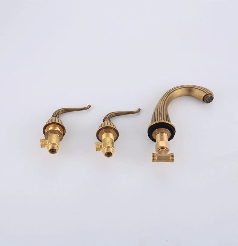 Antique Brass Basin Faucets Classic Bathroom Sink Faucet
