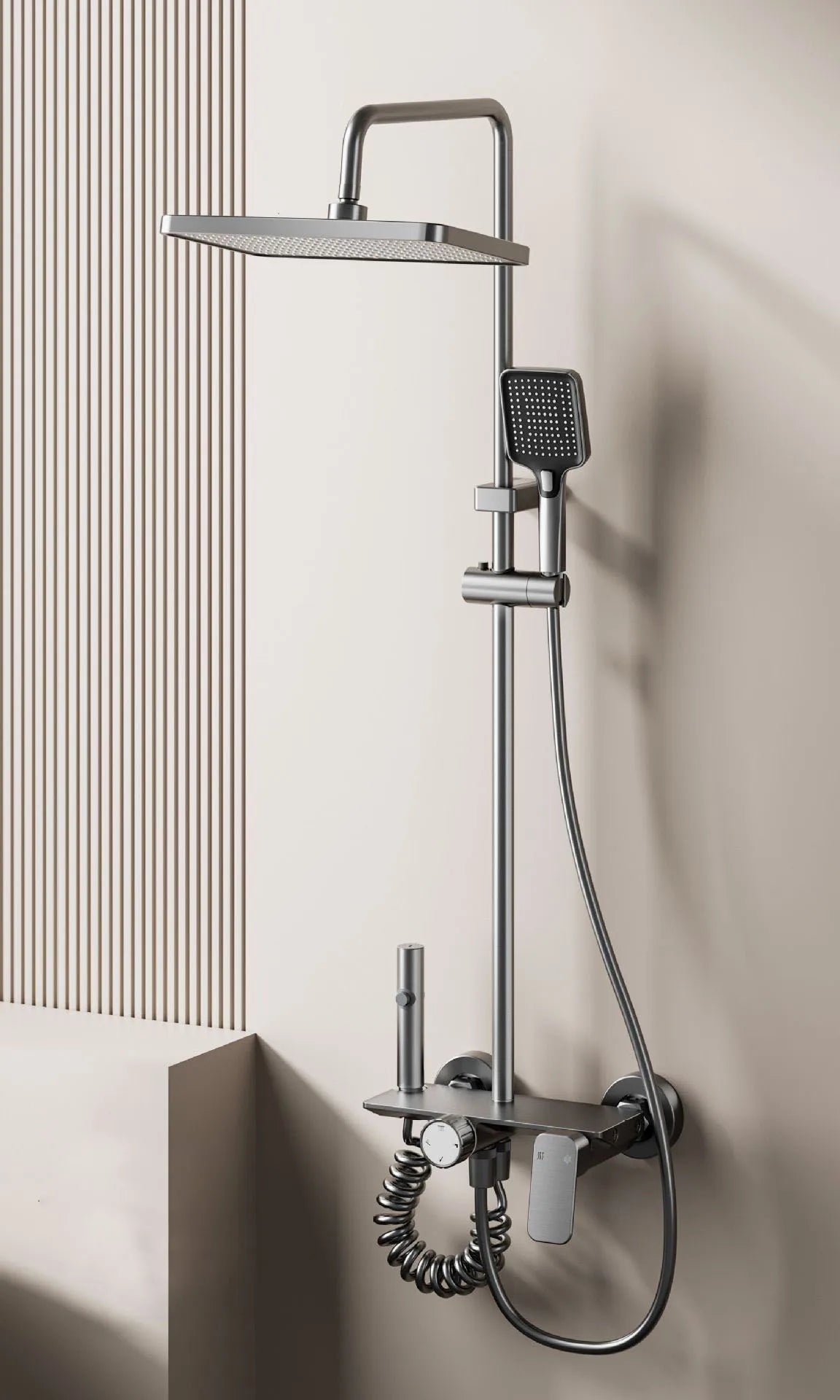 Bathroom Shower System Cold Water Rotary Knob Pressurize