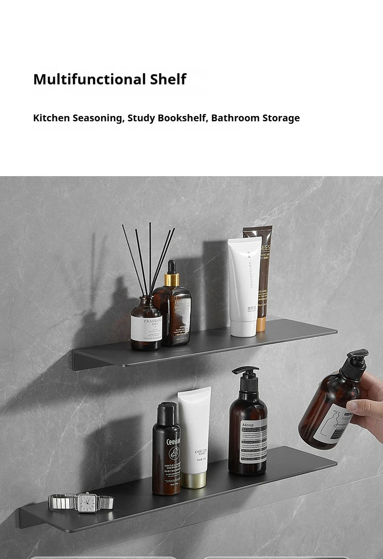 Gunmetal Grey Bathroom Toilet Shelf Wall-Mounted Perforated
