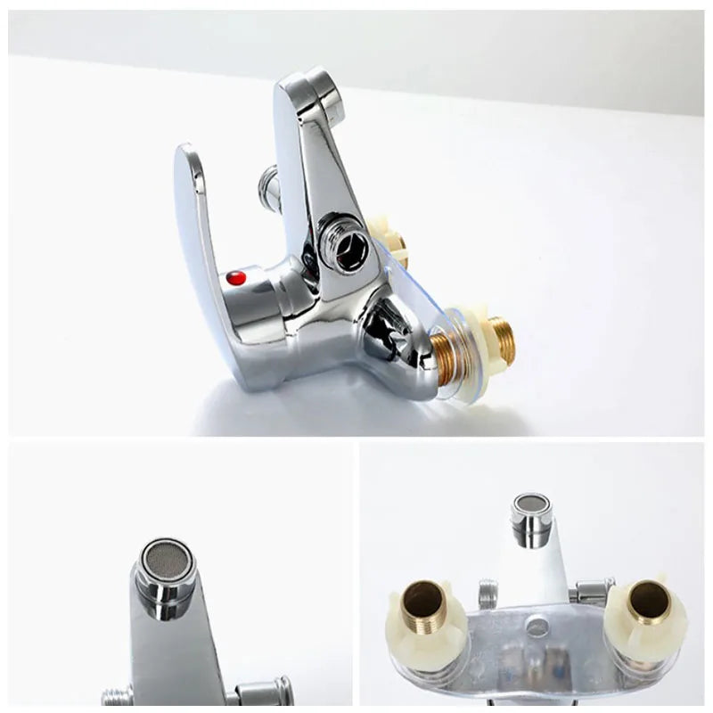 Two-Hole Bathroom Sink Faucet Zinc Alloy Dual Handle