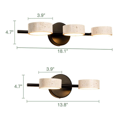 Natural Limestone Round Led Wall Lamp Double Sided