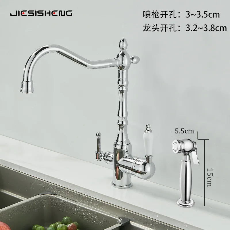 Brass Light Luxury Three-In-One Pure Water Faucet Sink
