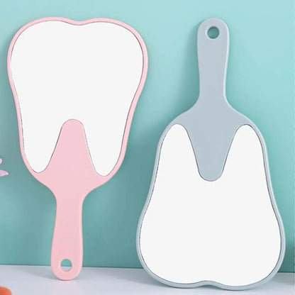 Durable Plastic Tooth-Shaped Mirror Mini Lightweight Handheld