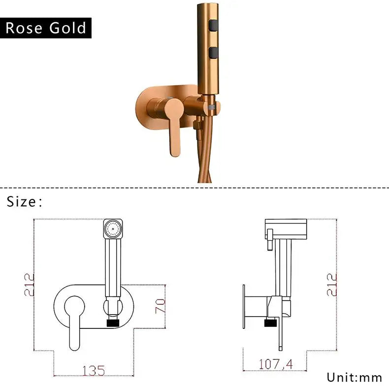 Brass Wall Mount Toilet Bidet Sprayer Faucet Cold