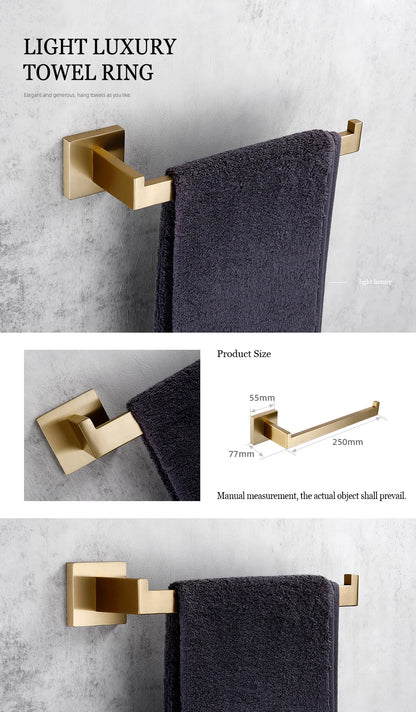 Matte Gold Towel Rack 304 Stainless Steel Towel