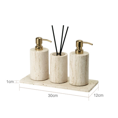 Travertine Bathroom Luxury Soap Dish Soap Dispenser Tissue