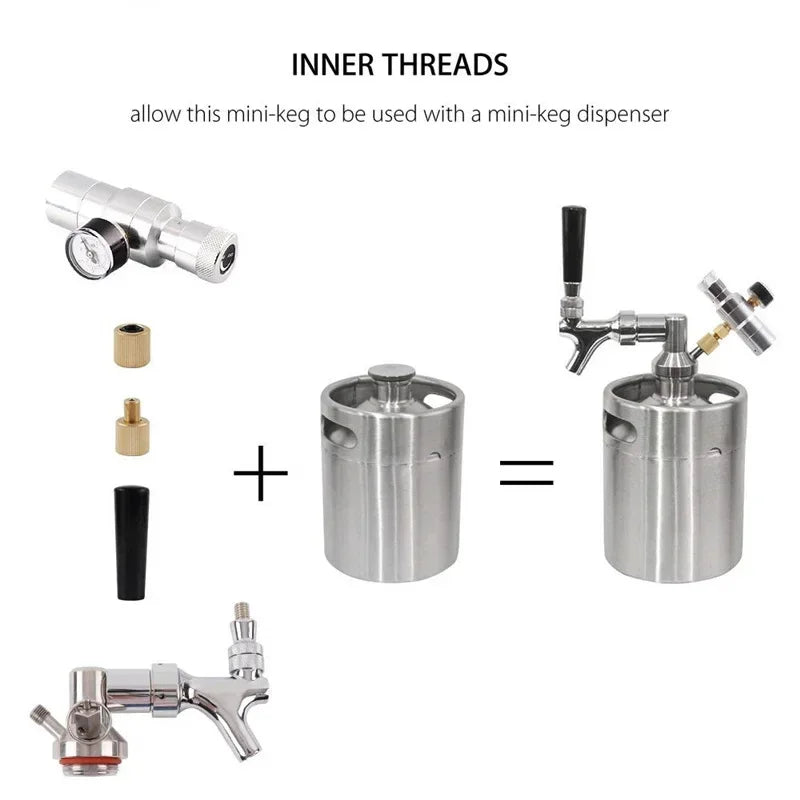 Mini Keg Pressurized Beer Keg System Stainless Steel