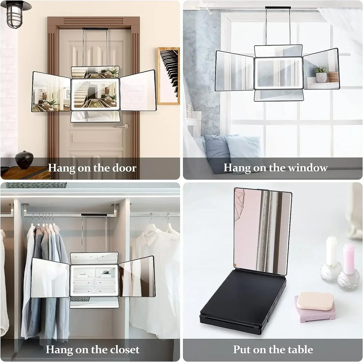 Way Mirror Hair Cutting Led Light 360 Barber