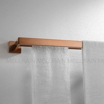 Brushed Rose Gold Towel Rack Robe Hook Bathroom
