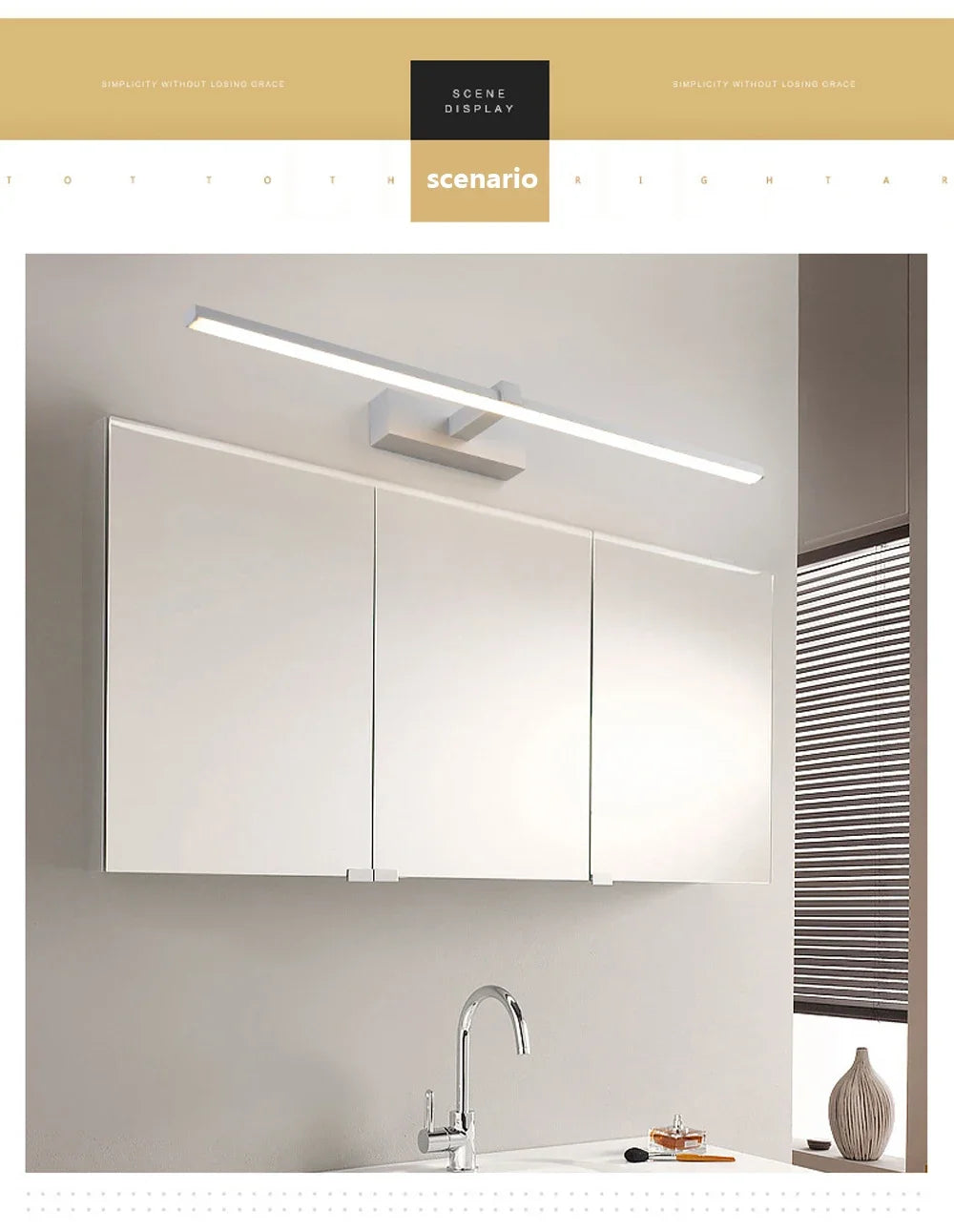 Modern Led Wall Lamp Bathroom Hardwares Sconce Three