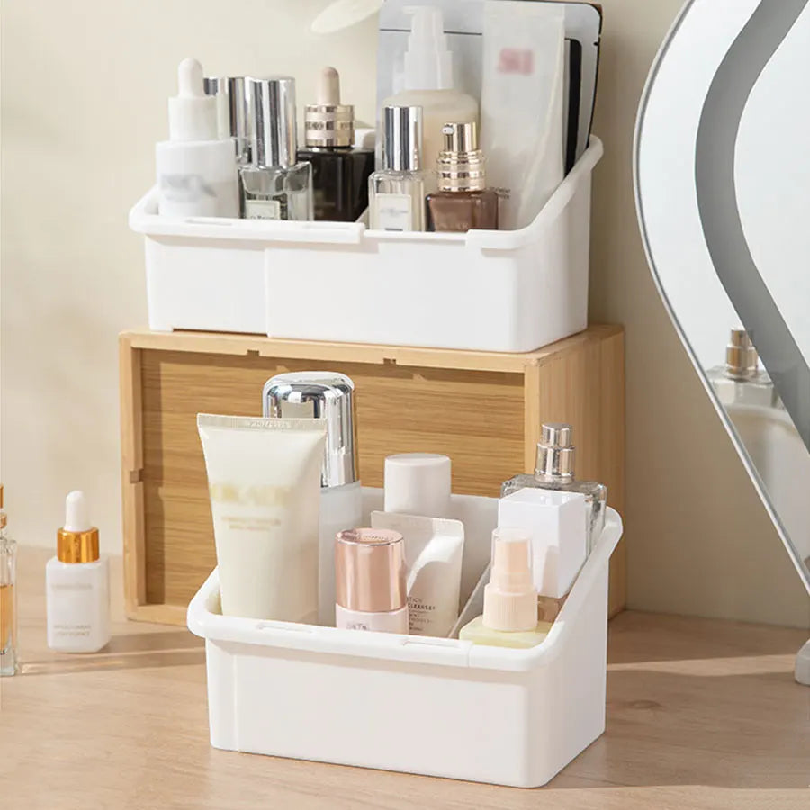 1/2/4pcs Mirror Cabinet Expandable Cosmetic Storage Box