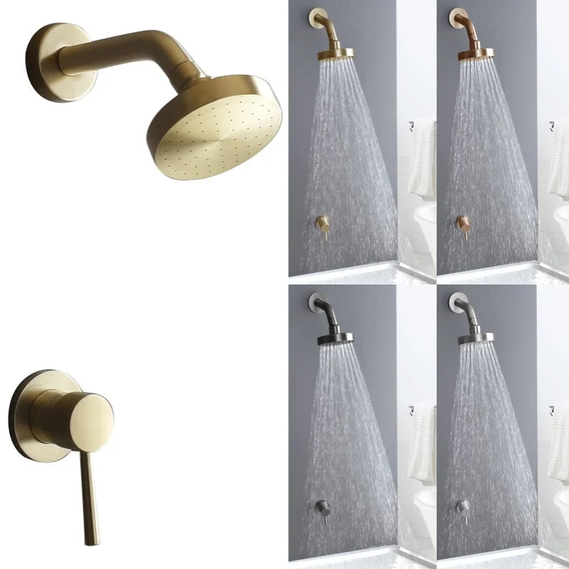 Shower Faucet System Stainless Steel Head Shower Wall