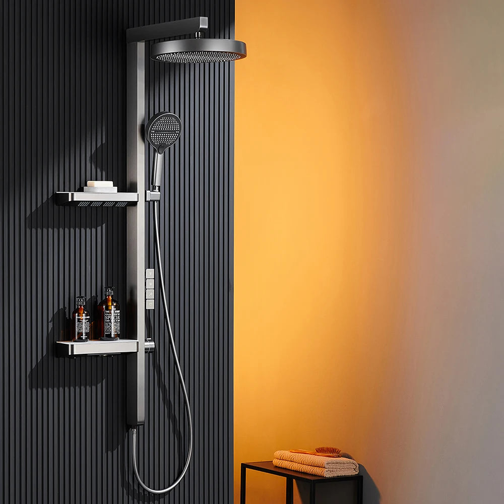 Luxury Bathroom Smart Rainfall Shower System Wall Mounted
