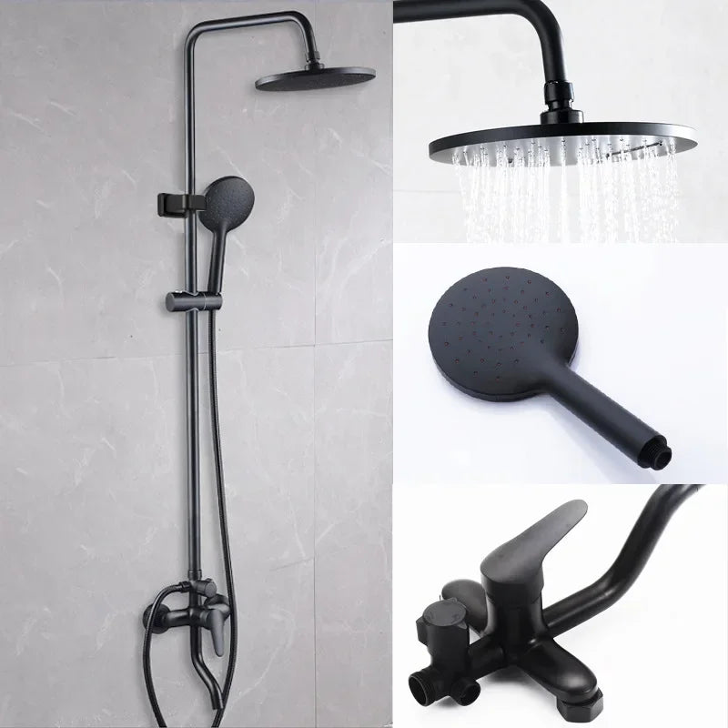 Brushed Gold Piano Digital Shower System Cold Brass
