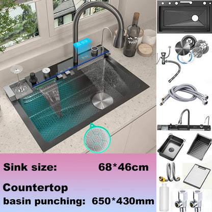 Modern Stainless Steel Sink Sinks Digital Display Large