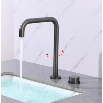 Brushed Gold Basin Faucet Nickel Sink Faucet Two