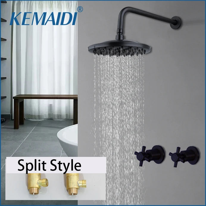 Kemaidi Antique Brass/Black Bathtub Basin Shower Mixer Tap